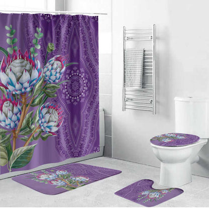 Africa King Proteas Dashiki Motif Bathroom Set Violet Style