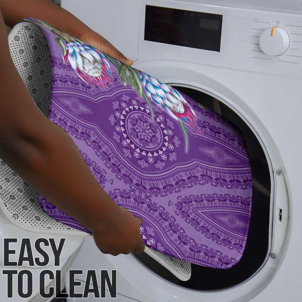 Africa King Proteas Dashiki Motif Bathroom Set Violet Style