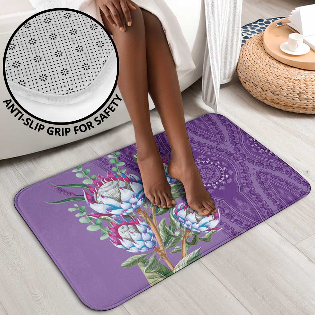 Africa King Proteas Dashiki Motif Bathroom Set Violet Style