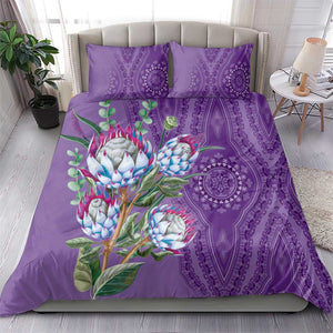 Afro King Proteas Dashiki Motif Bedding Set Violet Style