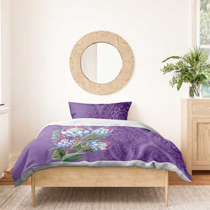 Afro King Proteas Dashiki Motif Bedding Set Violet Style