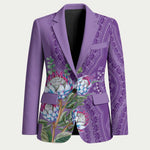 Africa King Proteas Dashiki Motif Blazer Violet Style