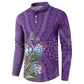 Africa King Proteas Dashiki Motif Button Sweatshirt Violet Style