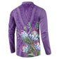 Africa King Proteas Dashiki Motif Button Sweatshirt Violet Style