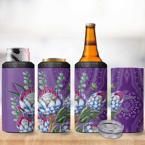 Afro King Proteas Dashiki Motif 4 in 1 Can Cooler Tumbler Violet Style