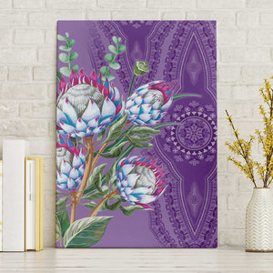 Afro King Proteas Dashiki Motif Canvas Wall Art Violet Style