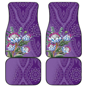 Afro King Proteas Dashiki Motif Car Mats Violet Style