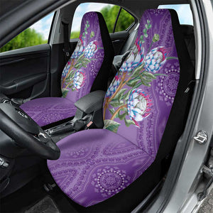 Afro King Proteas Dashiki Motif Car Seat Cover Violet Style