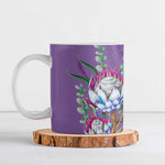 Africa King Proteas Dashiki Motif Ceramic Mug Violet Style