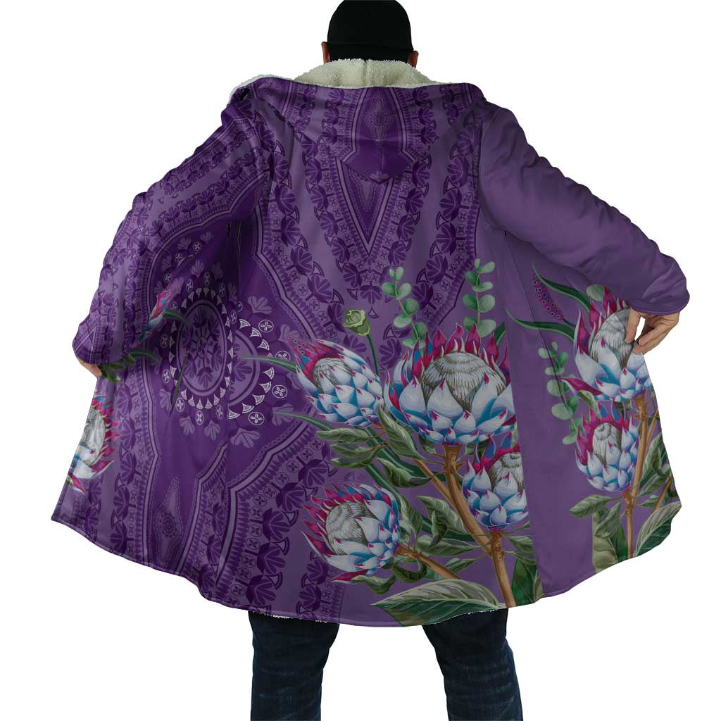 Africa King Proteas Dashiki Motif Cloak Violet Style