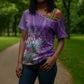 Africa King Proteas Dashiki Motif Cross Shoulder Shirt Violet Style