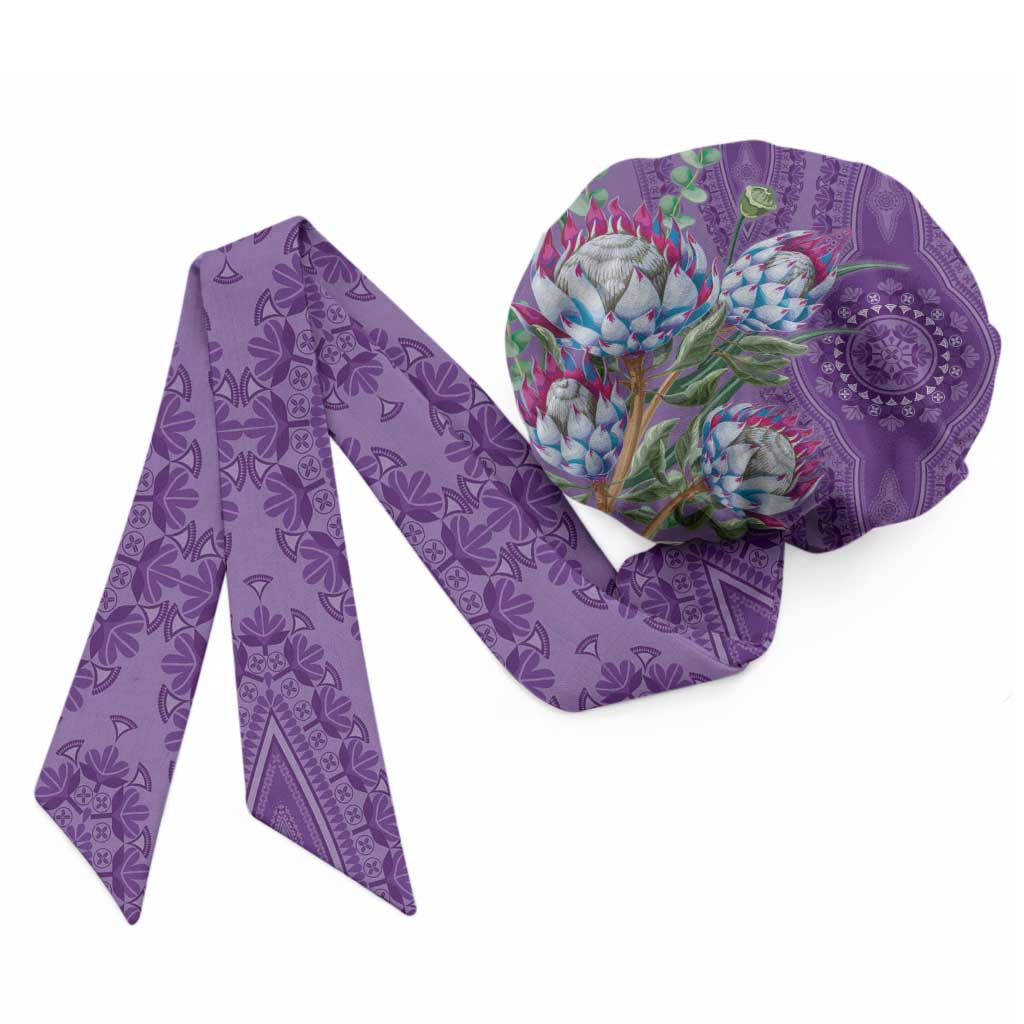Africa King Proteas Dashiki Motif Easy Headwrap Violet Style