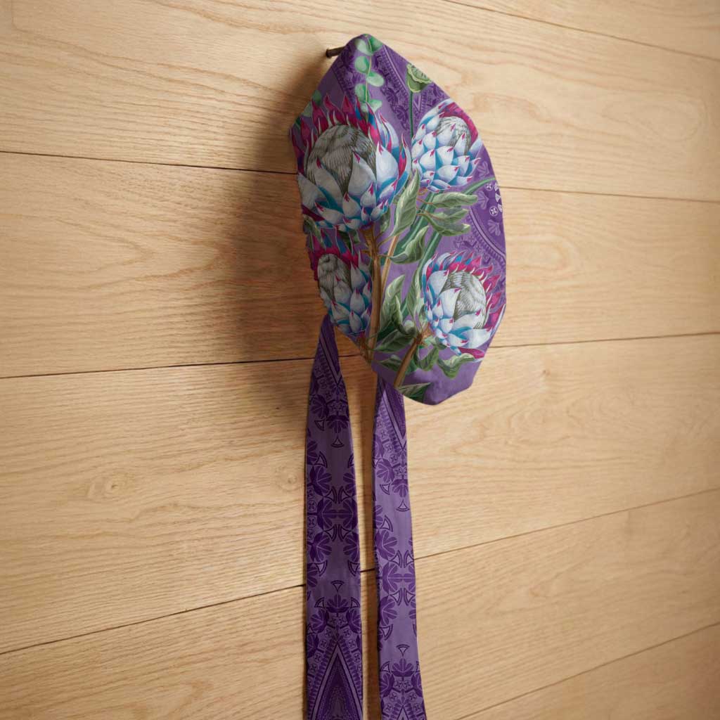 Africa King Proteas Dashiki Motif Easy Headwrap Violet Style