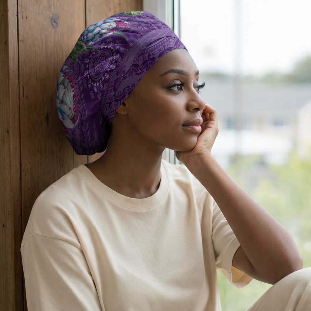 Africa King Proteas Dashiki Motif Easy Headwrap Violet Style