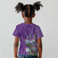 Afro King Proteas Dashiki Motif Kid T shirt Violet Style