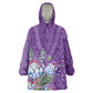 Afro King Proteas Dashiki Motif KId Wearable Blanket Hoodie Violet Style