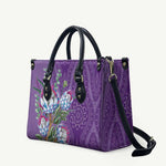 Africa King Proteas Dashiki Motif Leather Bag Violet Style
