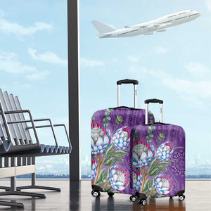 Afro King Proteas Dashiki Motif Luggage Cover Violet Style