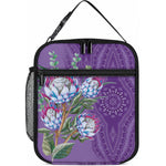 Africa King Proteas Dashiki Motif Lunch Bag Violet Style