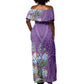 Afro King Proteas Dashiki Motif Off Shoulder Maxi Dress Violet Style