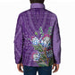 Africa King Proteas Dashiki Motif Padded Jacket Violet Style
