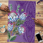 Africa King Proteas Dashiki Motif Puzzle Violet Style