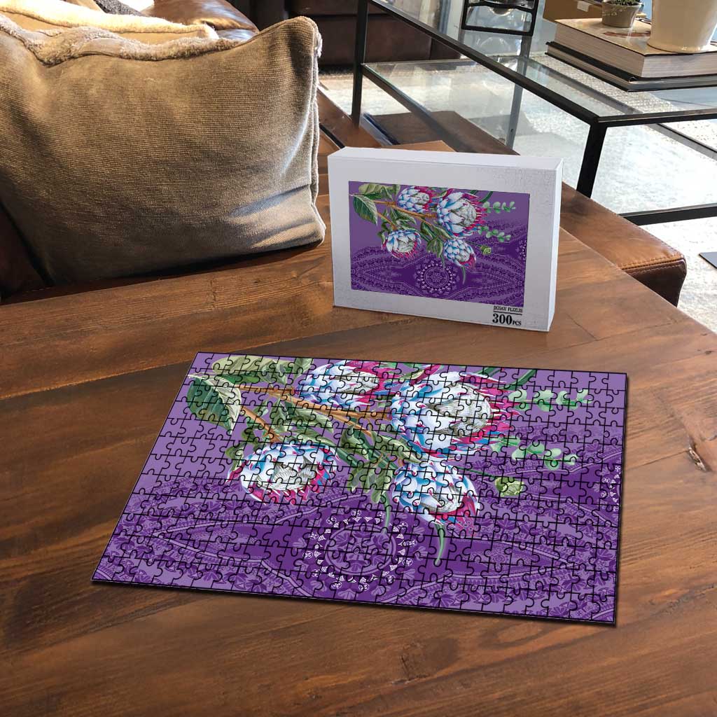 Africa King Proteas Dashiki Motif Puzzle Violet Style