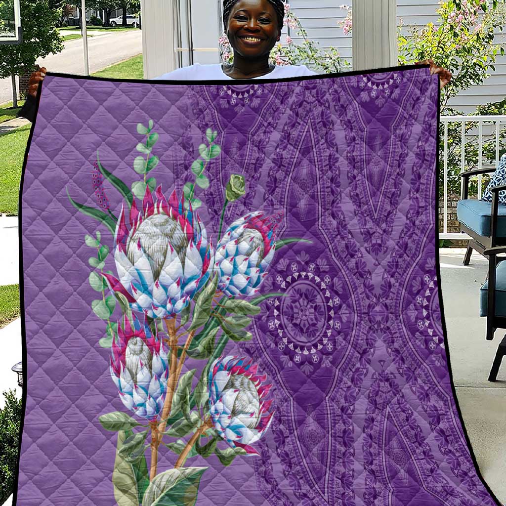 Afro King Proteas Dashiki Motif Quilt Violet Style