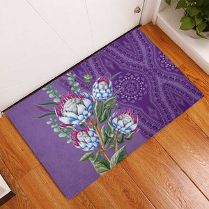 Afro King Proteas Dashiki Motif Rubber Doormat Violet Style