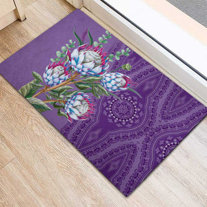 Afro King Proteas Dashiki Motif Rubber Doormat Violet Style