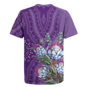 Afro King Proteas Dashiki Motif Rugby Jersey Violet Style