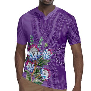 Afro King Proteas Dashiki Motif Rugby Jersey Violet Style