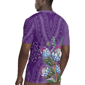 Afro King Proteas Dashiki Motif Rugby Jersey Violet Style