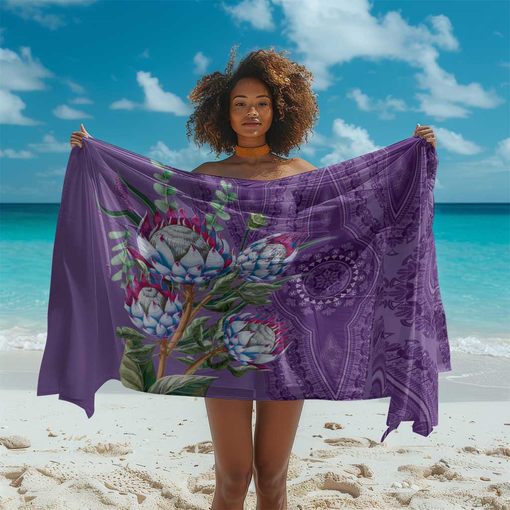 Afro King Proteas Dashiki Motif Sarong Violet Style