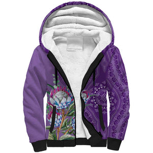 Afro King Proteas Dashiki Motif Sherpa Hoodie Violet Style