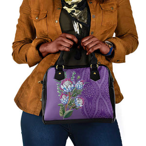 Afro King Proteas Dashiki Motif Shoulder Handbag Violet Style