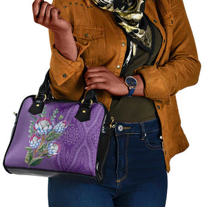 Afro King Proteas Dashiki Motif Shoulder Handbag Violet Style