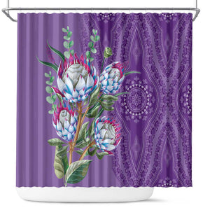 Afro King Proteas Dashiki Motif Shower Curtain Violet Style