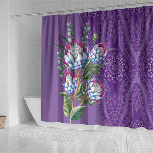 Afro King Proteas Dashiki Motif Shower Curtain Violet Style