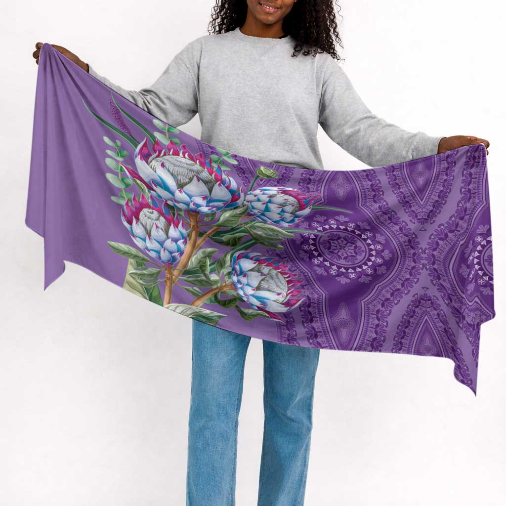 Africa King Proteas Dashiki Motif Simple Headwrap Violet Style