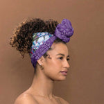 Africa King Proteas Dashiki Motif Simple Headwrap Violet Style