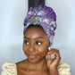 Africa King Proteas Dashiki Motif Simple Headwrap Violet Style
