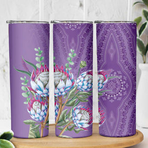 Afro King Proteas Dashiki Motif Skinny Tumbler Violet Style