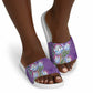 Africa King Proteas Dashiki Motif Slide Sandals Violet Style