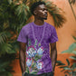 Afro King Proteas Dashiki Motif T shirt Violet Style