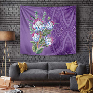 Afro King Proteas Dashiki Motif Tapestry Violet Style