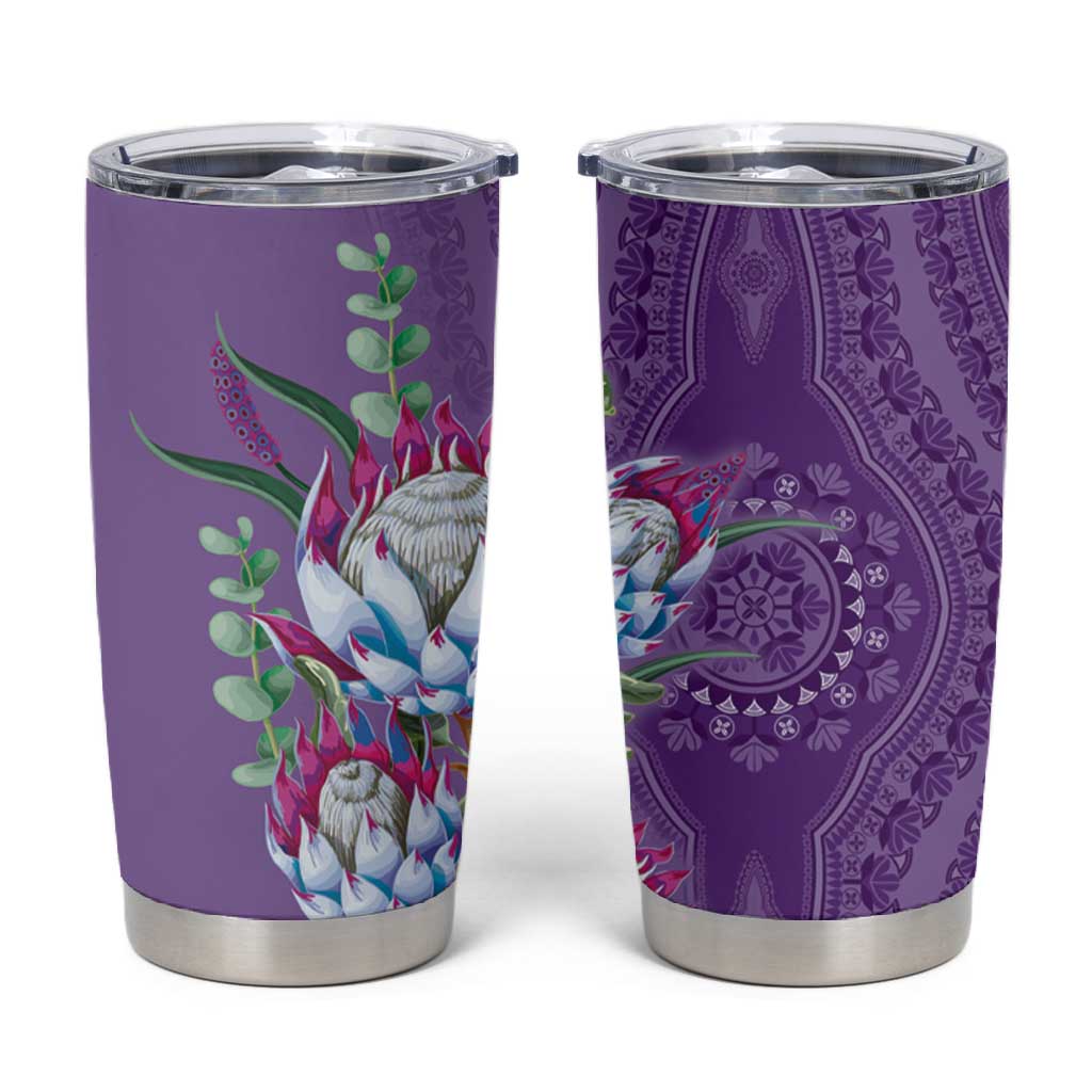 Afro King Proteas Dashiki Motif Tumbler Cup Violet Style