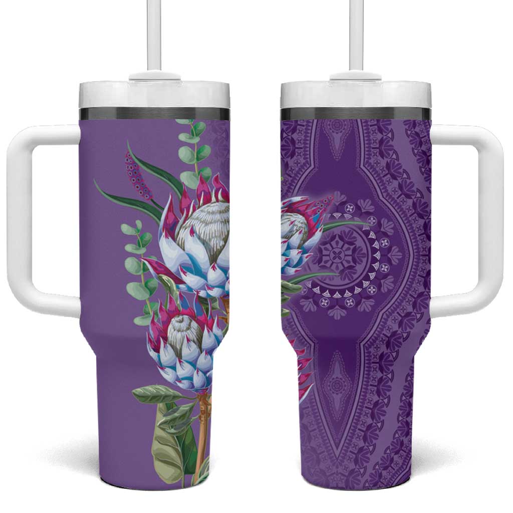 Afro King Proteas Dashiki Motif Tumbler With Handle Violet Style