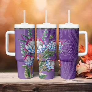 Afro King Proteas Dashiki Motif Tumbler With Handle Violet Style