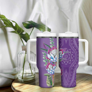 Afro King Proteas Dashiki Motif Tumbler With Handle Violet Style